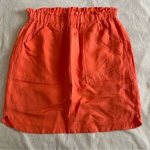 Banana Republic - Coral Paper Bag Waist mini skirt, size 2